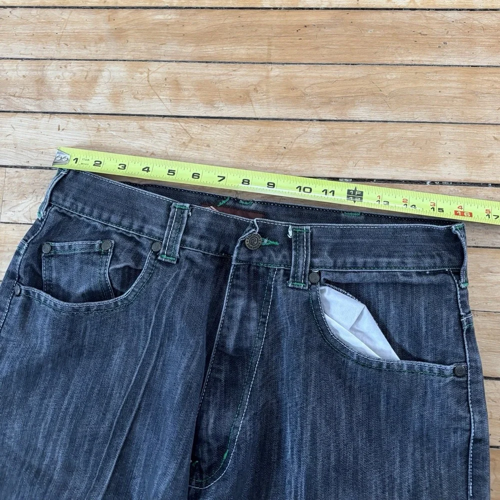 Y2K Risk Denim Baggy Skater Jeans Fits Mens 32x31 Black Faded Grunge Hip Hop
